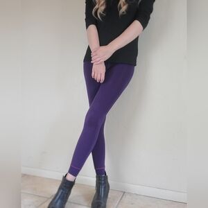 Kensie Cute & Casual Purple Leggings Size Medium/Large